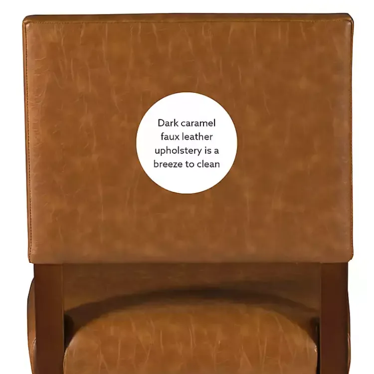 Bar Stools & Counter Height Stools-Kirklands Home Brown Faux Leather Square Classic Bar Stool Tan