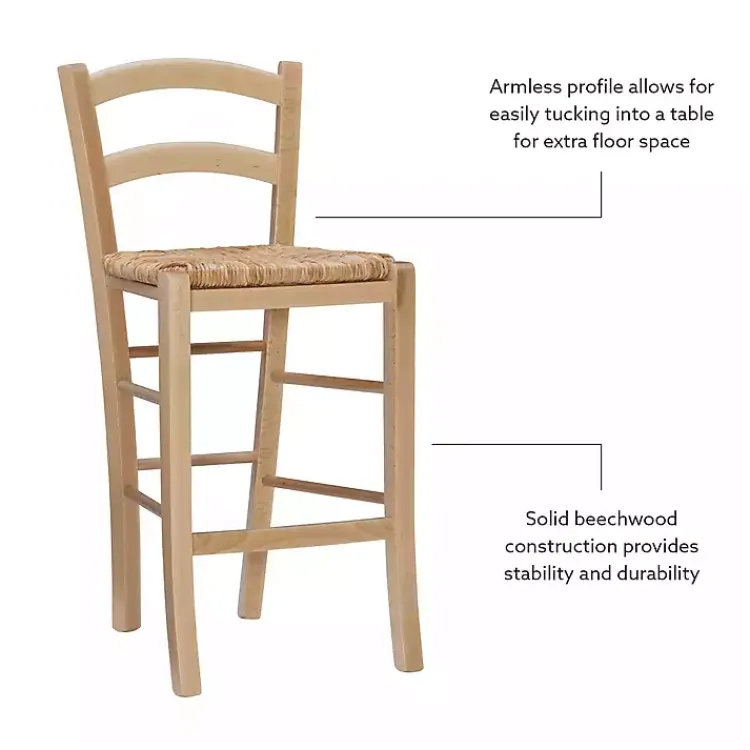 Bar Stools & Counter Height Stools-Kirklands Home Wood and Seagrass Counter Stools, Set of 2 Brown