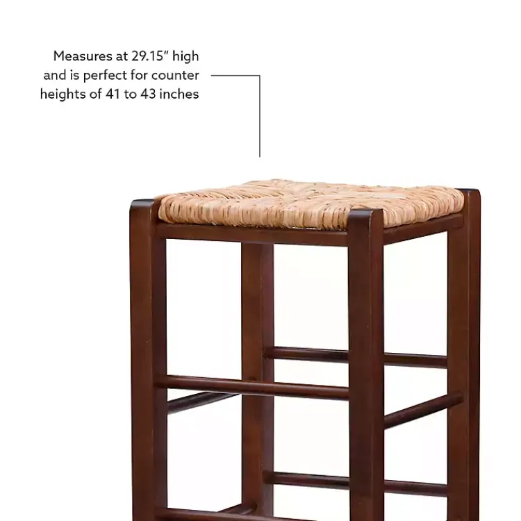 Bar Stools & Counter Height Stools-Kirklands Home Wood Seagrass Backless 2-pc. Bar Stool Set Brown