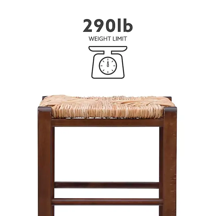 Bar Stools & Counter Height Stools-Kirklands Home Wood Seagrass Backless 2-pc. Bar Stool Set Brown