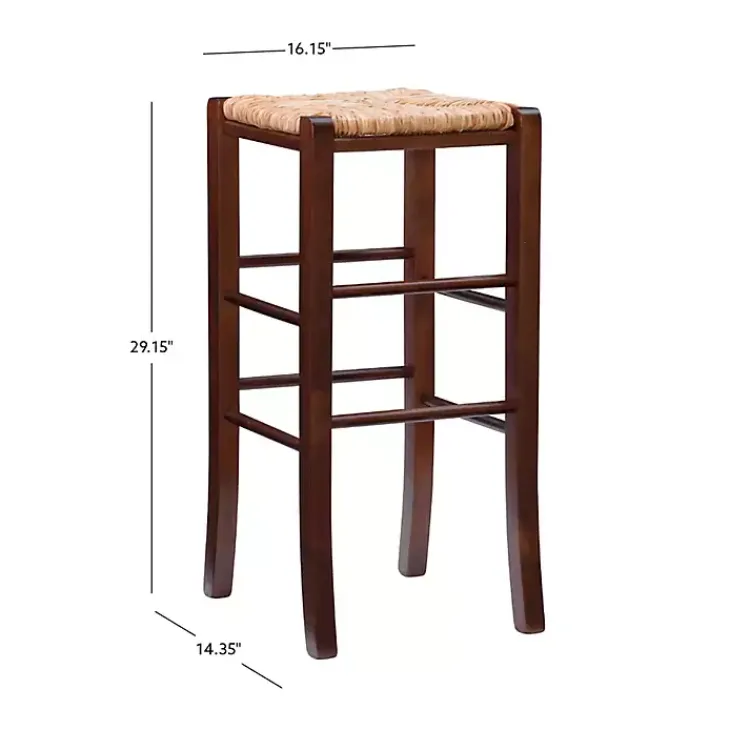 Bar Stools & Counter Height Stools-Kirklands Home Wood Seagrass Backless 2-pc. Bar Stool Set Brown