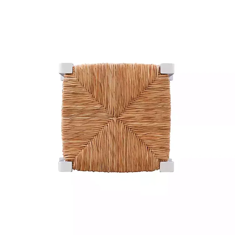 Bar Stools & Counter Height Stools-Kirklands Home White Wood Seagrass Backless 2-pc. Bar Stool Set Tan