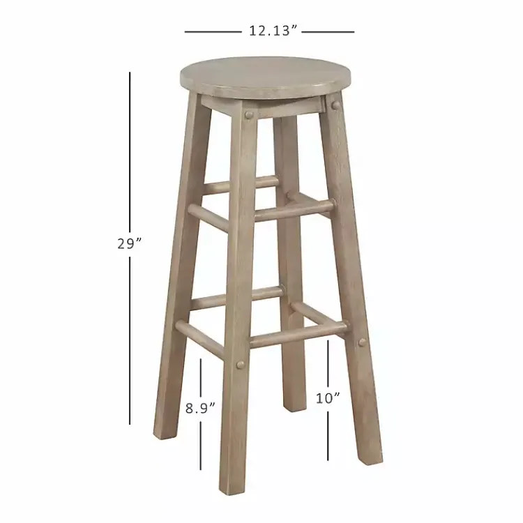 Bar Stools & Counter Height Stools-Kirklands Home Rustic Wood Pub Classic Backless Bar Stool Tan