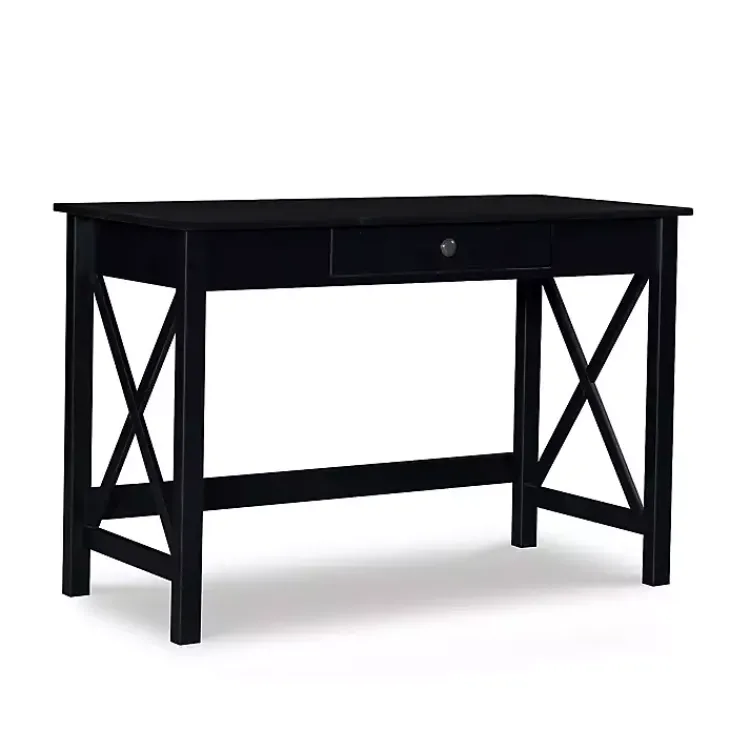 Office Furniture-Kirklands Home Wood X-Sides Desk Black