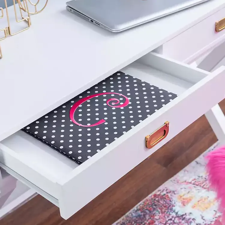 Office Furniture-Kirklands Home Wood 2-Drawer X-Frame Desk White