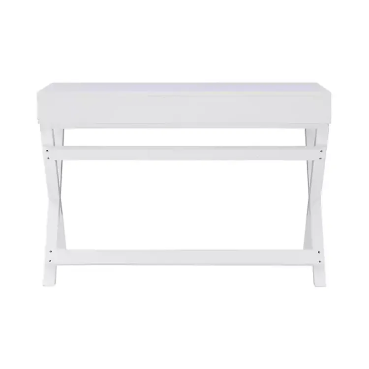 Office Furniture-Kirklands Home Wood 2-Drawer X-Frame Desk White