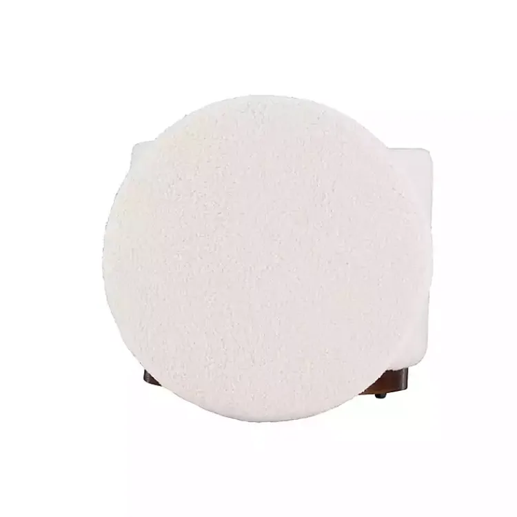 Benches & Ottomans-Kirklands Home Sherpa Upholstered Storage Ottoman White