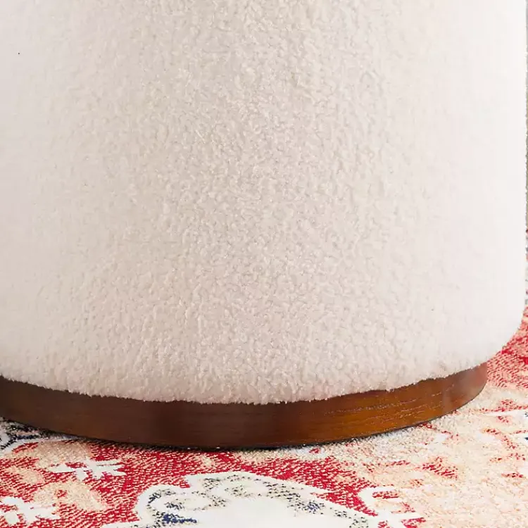 Benches & Ottomans-Kirklands Home Sherpa Upholstered Storage Ottoman White