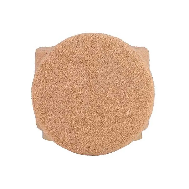 Benches & Ottomans-Kirklands Home Sherpa Upholstered Storage Ottoman Tan