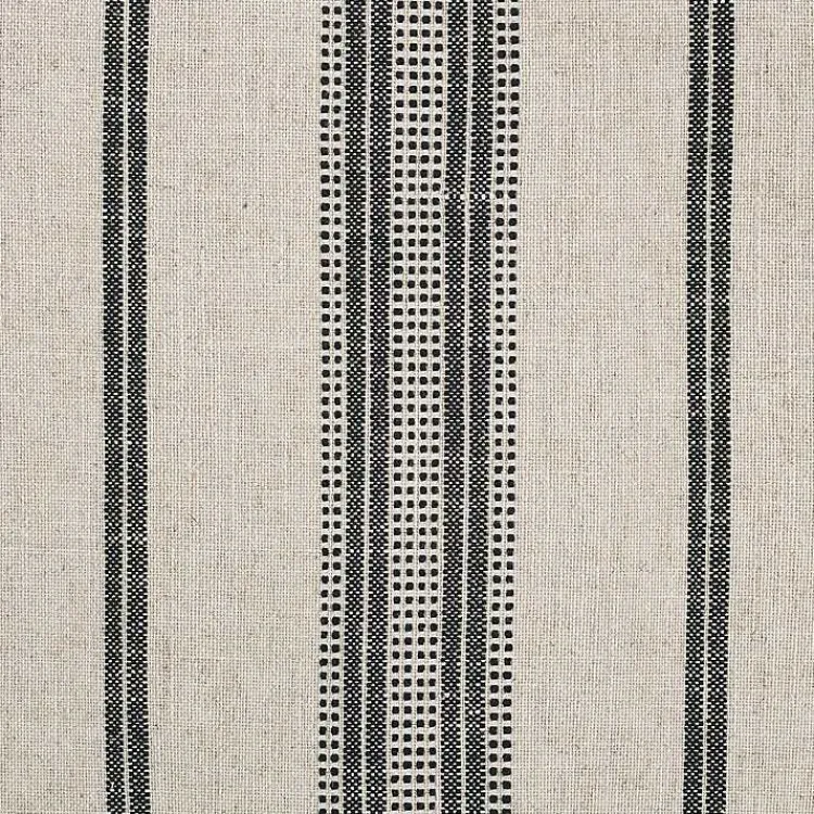 Benches & Ottomans-Kirklands Home Black and White Striped Upholstered Ottoman