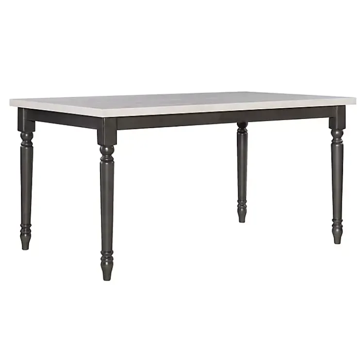 Dining Tables-Kirklands Home Dark Gray & White Traditional Dining Table