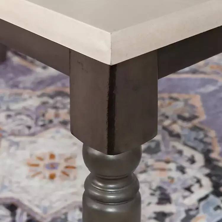 Dining Tables-Kirklands Home Dark Gray & White Traditional Dining Table