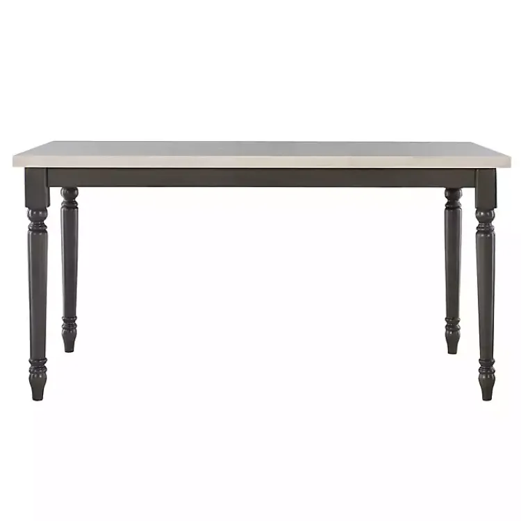 Dining Tables-Kirklands Home Dark Gray & White Traditional Dining Table