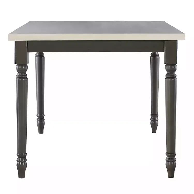 Dining Tables-Kirklands Home Dark Gray & White Traditional Dining Table