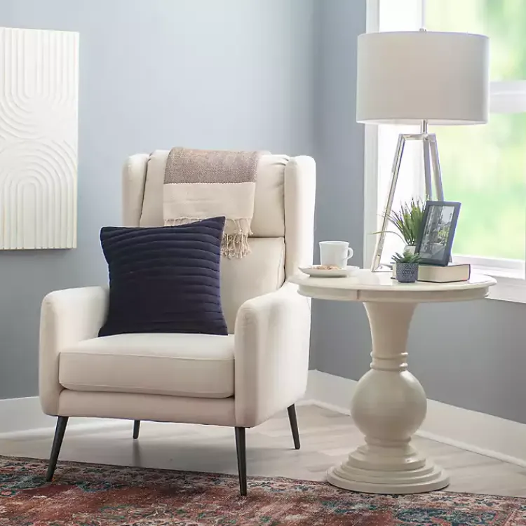 Accent & End Tables-Kirklands Home Wood Round Base Side Table White