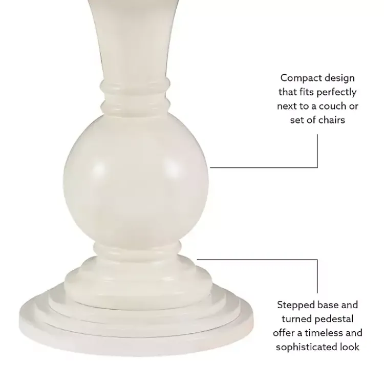 Accent & End Tables-Kirklands Home Wood Round Base Side Table White