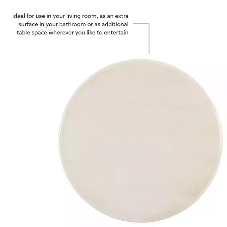 Accent & End Tables-Kirklands Home Wood Round Base Side Table White