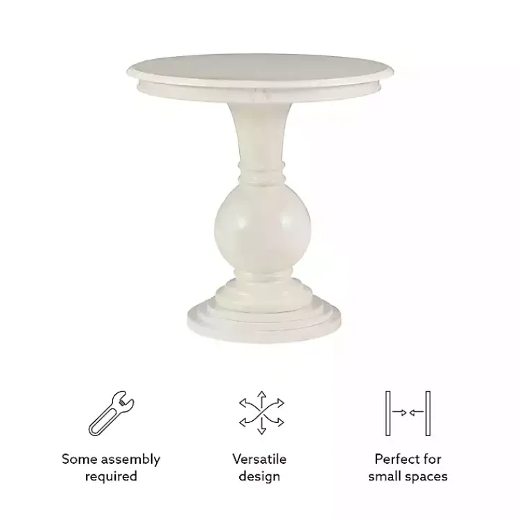Accent & End Tables-Kirklands Home Wood Round Base Side Table White