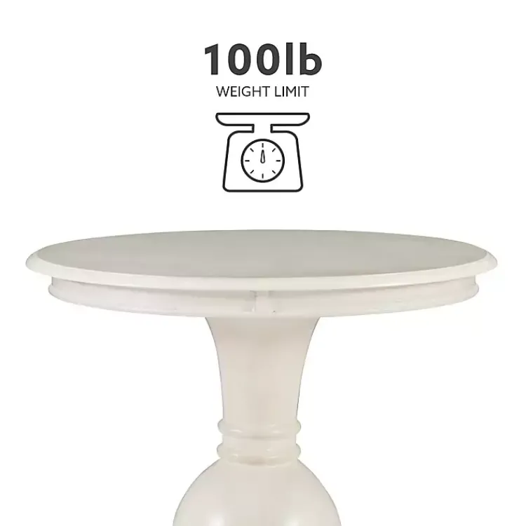 Accent & End Tables-Kirklands Home Wood Round Base Side Table White