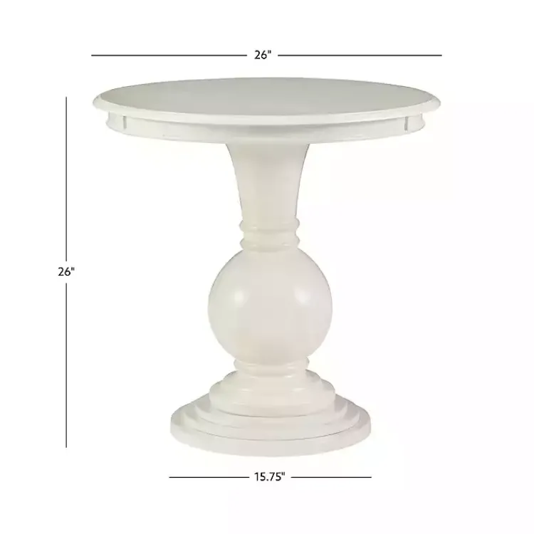 Accent & End Tables-Kirklands Home Wood Round Base Side Table White