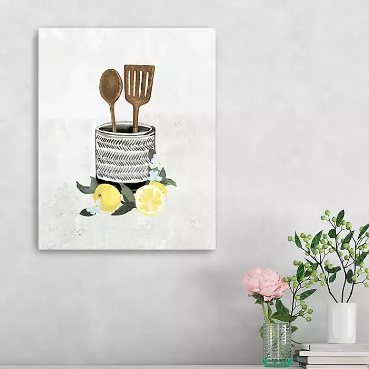 Canvas Art-Kirklands Home Lemon Kitchen Utensils Canvas Art Print