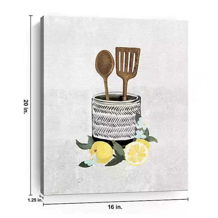 Canvas Art-Kirklands Home Lemon Kitchen Utensils Canvas Art Print