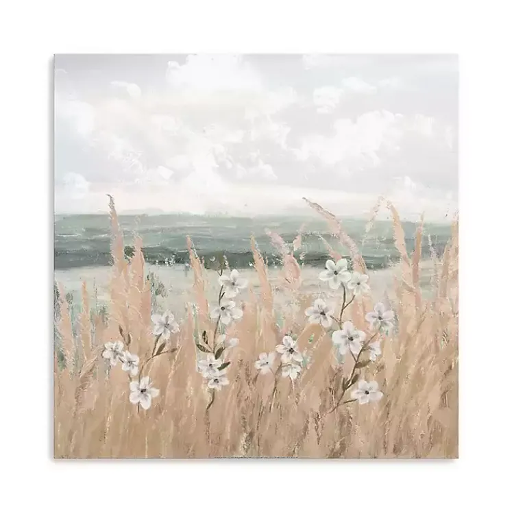 Canvas Art-Kirklands Home Flower Wheat Shore Canvas Art Print, 30x30 in.