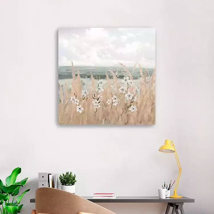 Canvas Art-Kirklands Home Flower Wheat Shore Canvas Art Print, 30x30 in.