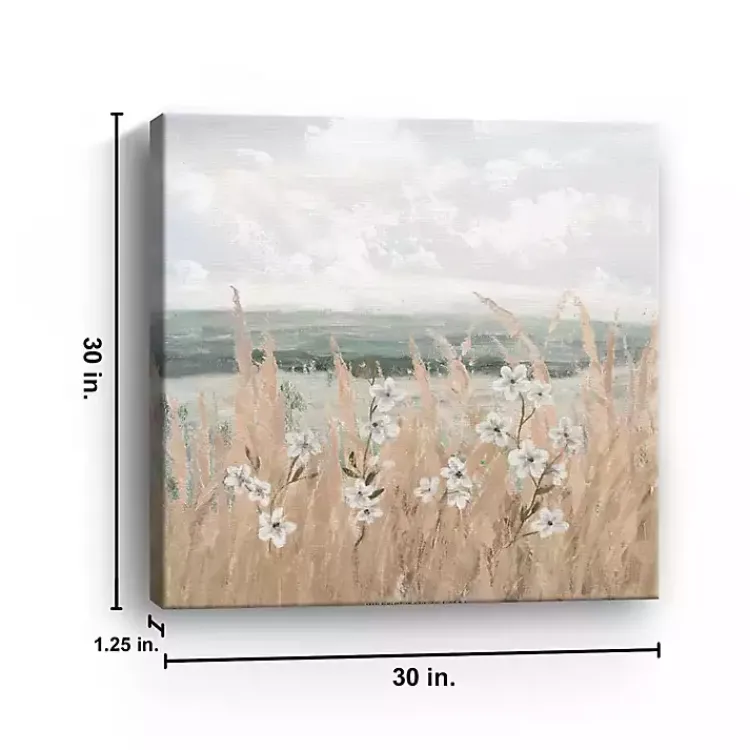 Canvas Art-Kirklands Home Flower Wheat Shore Canvas Art Print, 30x30 in.