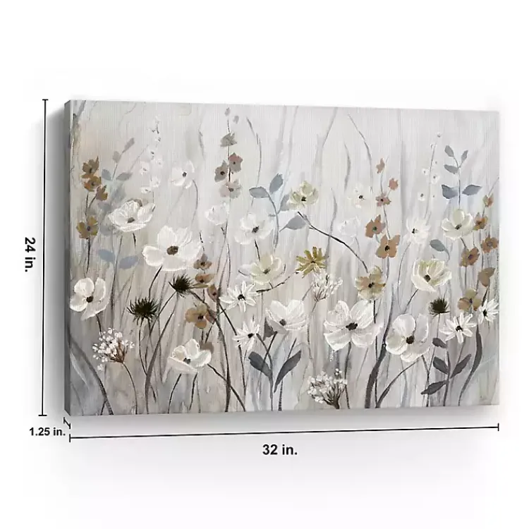Canvas Art-Kirklands Home Misty Meadow Field Canvas Art Print Gray