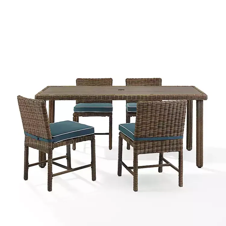 Outdoor Dining-Kirklands Home Navy Blue Wicker 5-pc. Outdoor Dining Set