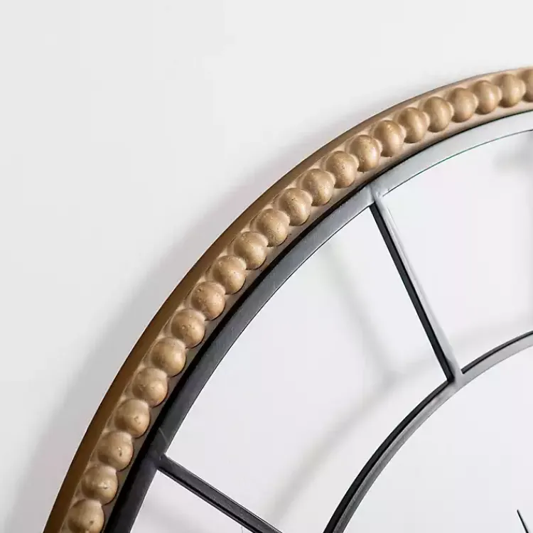 Clocks-Kirklands Home Beaded Wood and Metal Open Wall Clock