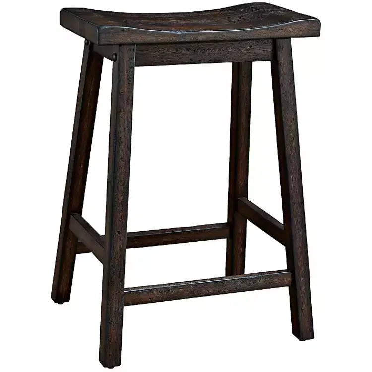 Bar Stools & Counter Height Stools-Kirklands Home Wood Rectangular Counter Stools, Set of 2 Brown