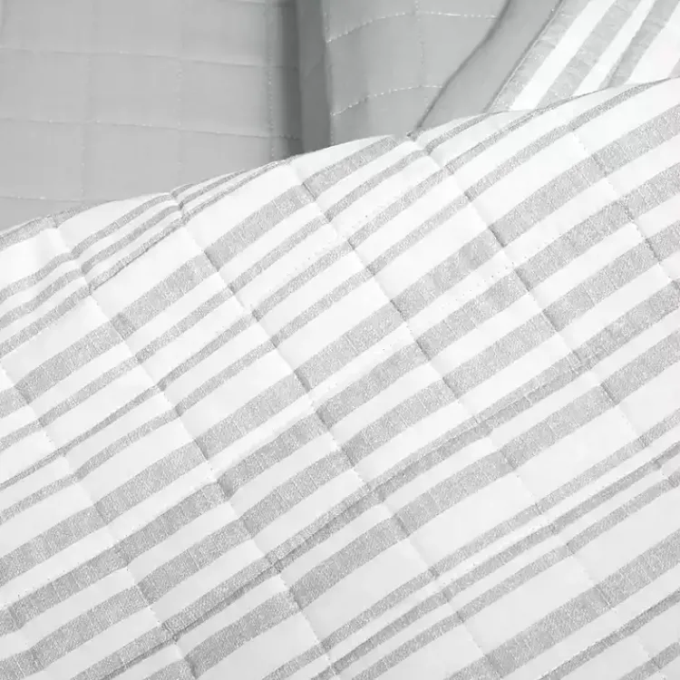 Quilts-Kirklands Home Box Stitch Cotton Full/Queen 3-pc. Quilt Set Gray