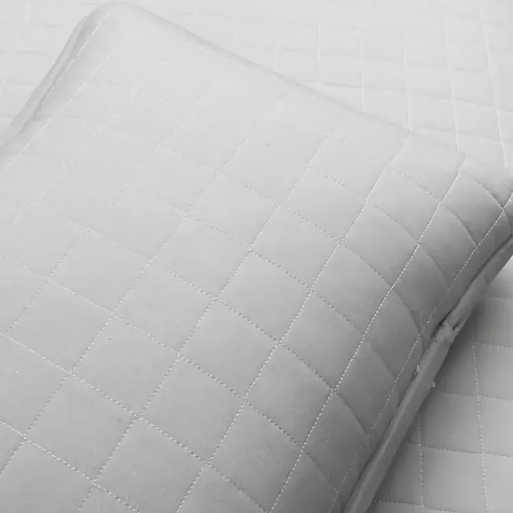 Quilts-Kirklands Home Box Stitch Cotton Full/Queen 3-pc. Quilt Set Gray