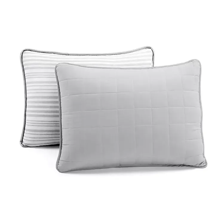 Quilts-Kirklands Home Box Stitch Cotton Full/Queen 3-pc. Quilt Set Gray