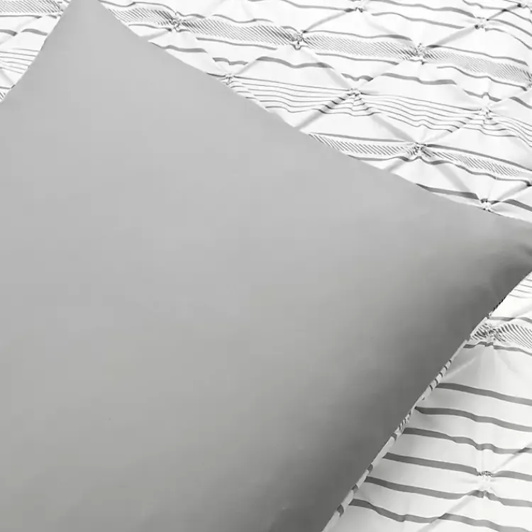 Comforters-Kirklands Home Gray Pintuck Stripe Full/Queen 5-pc. Comforter Set