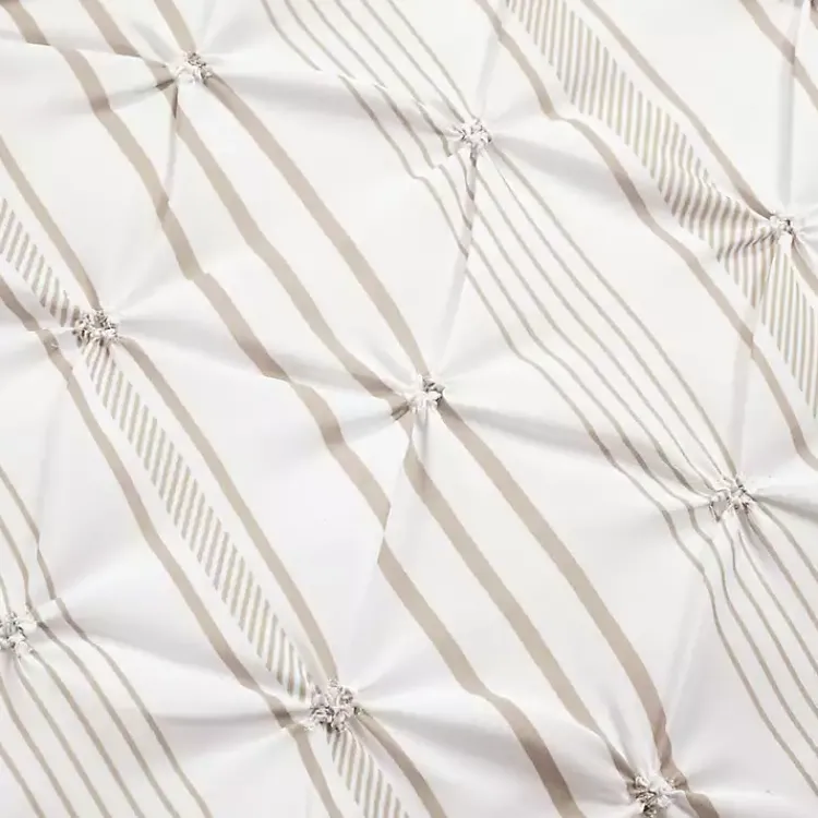 Comforters-Kirklands Home Tan Pintuck Stripe Full/Queen 5-pc. Comforter Set