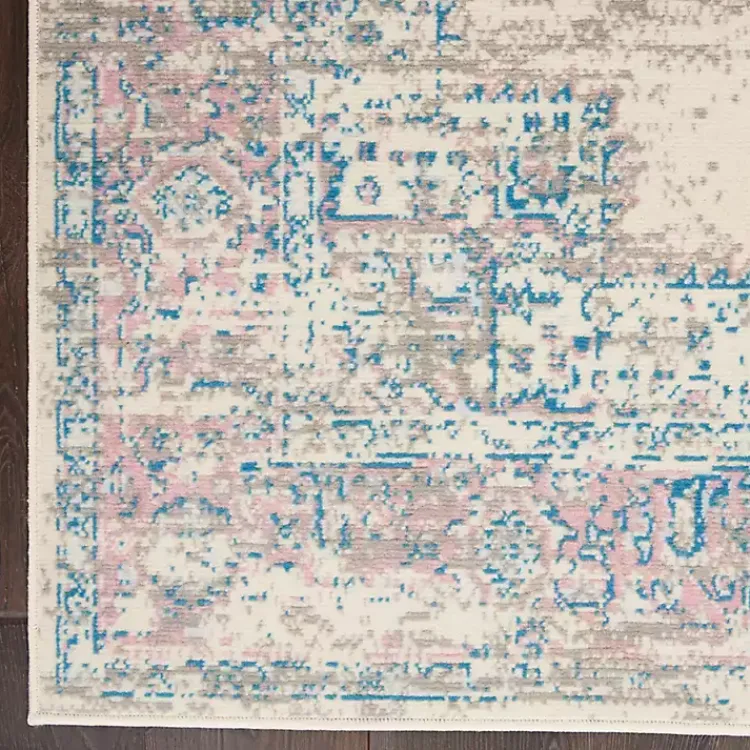 Area Rugs-Kirklands Home Ivory and Pink Central Medallion Area Rug, 5x7