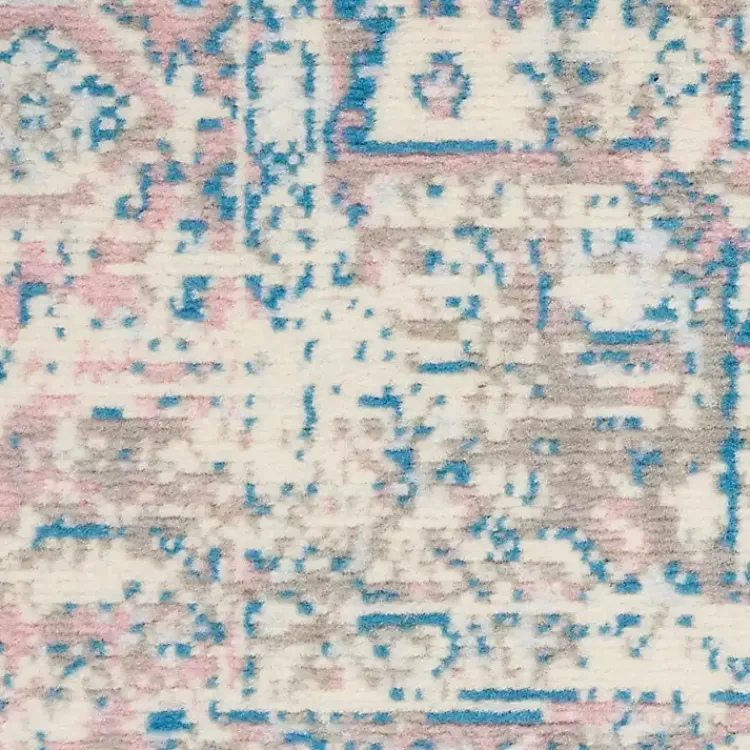 Area Rugs-Kirklands Home Ivory and Pink Central Medallion Area Rug, 5x7