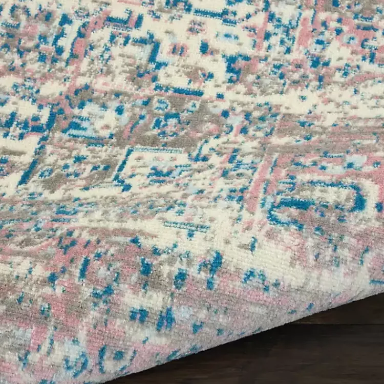 Area Rugs-Kirklands Home Ivory and Pink Central Medallion Area Rug, 5x7