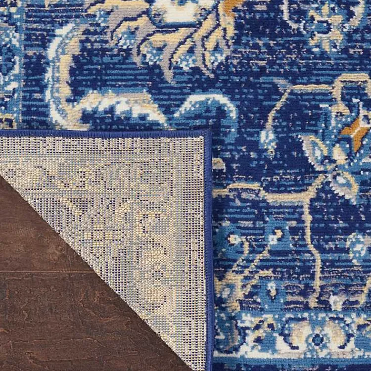 Area Rugs-Kirklands Home Navy and Beige Botanical Area Rug, 7x10