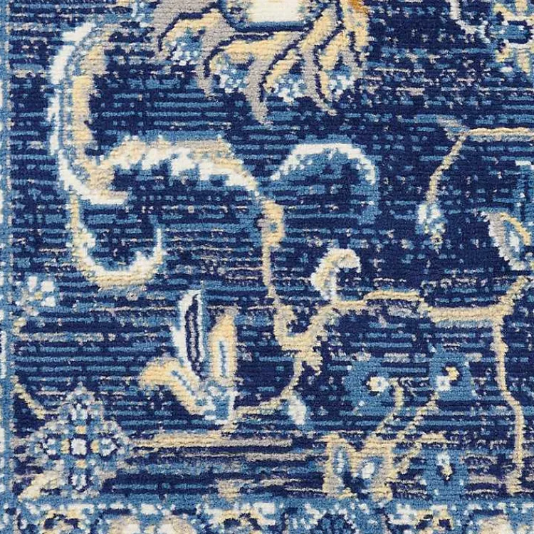 Area Rugs-Kirklands Home Navy and Beige Botanical Area Rug, 7x10