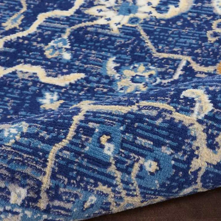 Area Rugs-Kirklands Home Navy and Beige Botanical Area Rug, 7x9