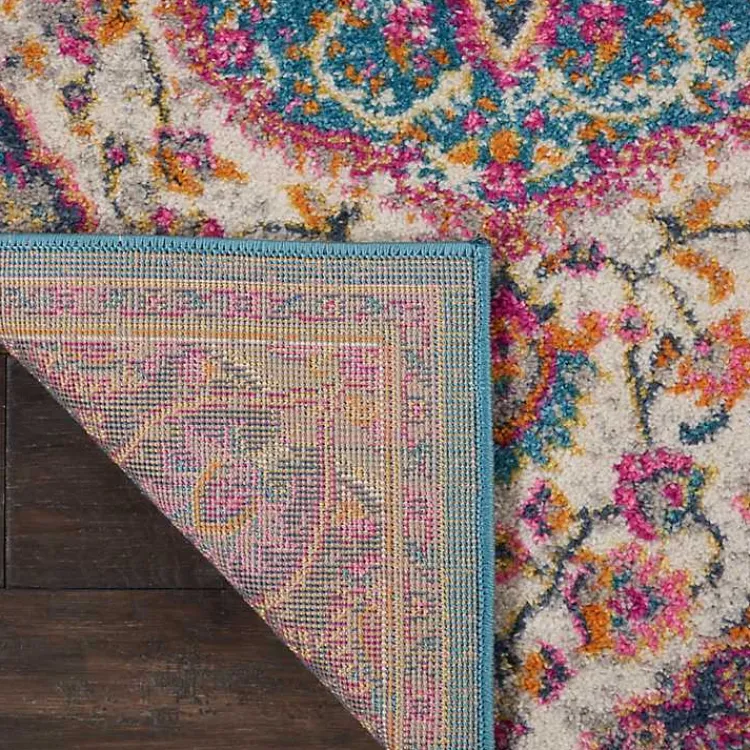 Area Rugs-Kirklands Home Ivory & Multi Floral Medallion Runner, 2x10