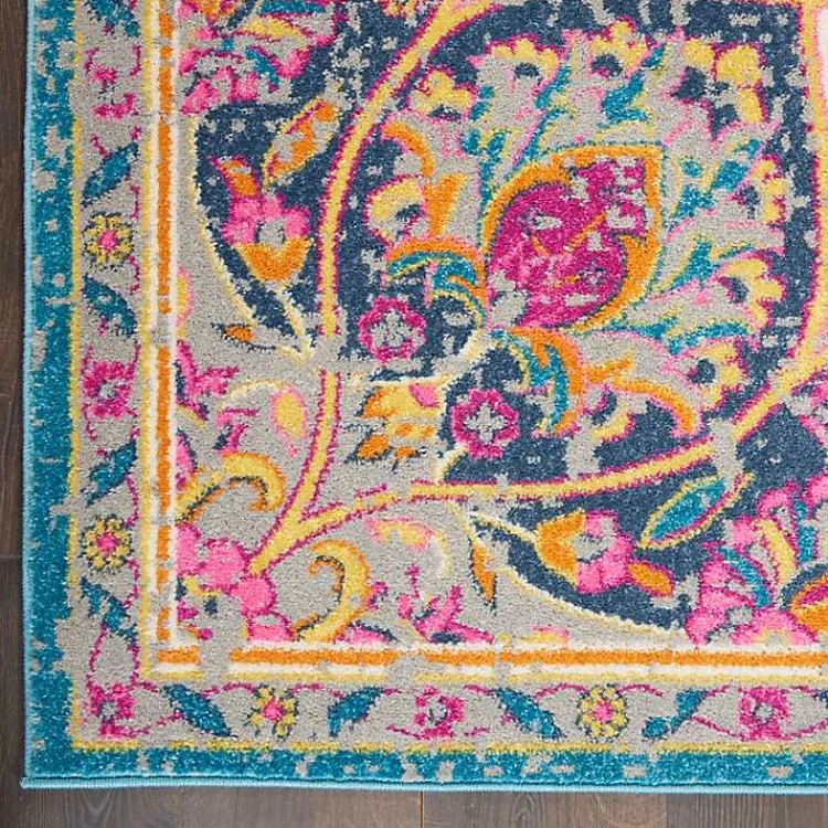 Area Rugs-Kirklands Home Ivory & Multi Floral Medallion Area Rug, 6x9