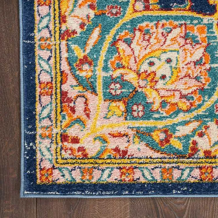 Area Rugs-Kirklands Home Navy & Multi Floral Medallion Runner
