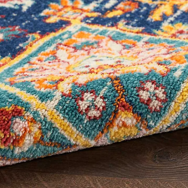 Area Rugs-Kirklands Home Navy & Multi Floral Medallion Runner