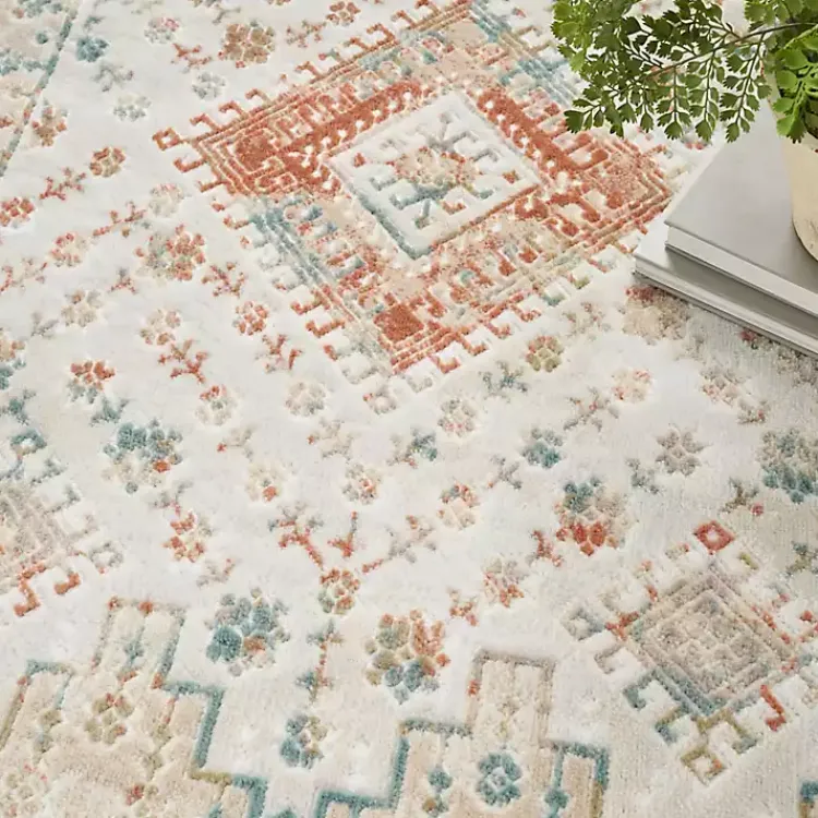 Area Rugs-Kirklands Home Irsia White Traditional Area Rug, 5x7