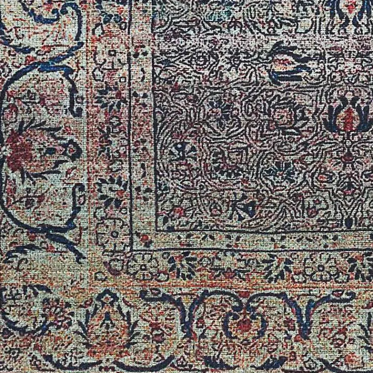 Area Rugs-Kirklands Home Dark Vintage Floral Washable Area Rug, 5x7 Gray